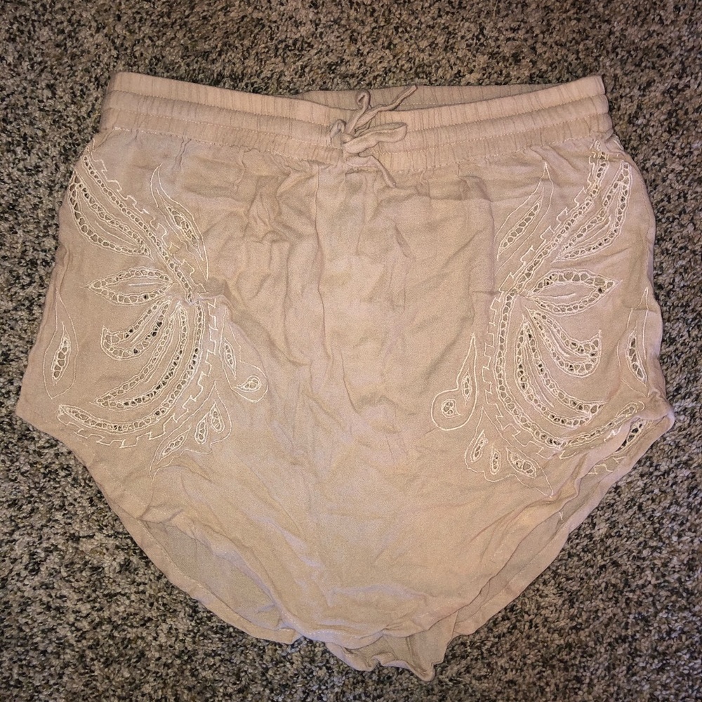 One Teaspoon Linen Skirt with Embroidered Appliqué